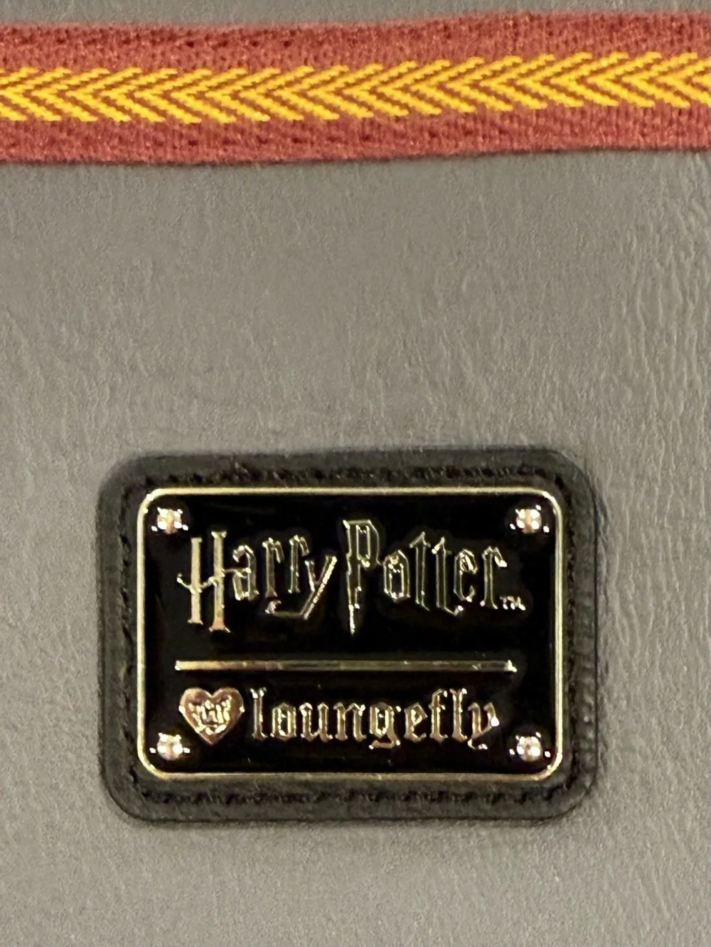 Loungefly Harry Potter Gray Tote Bag Purse Gryffindor Glasses Faux Leather Lined